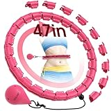 JKSHMYT Weighted Hula Circle Hoops for Adults Weight Loss, Infinity Fitness Hoop Plus Size 47 Inch, 24 Detachable Links, Exercise Hoop Suitable for Women and Beginner