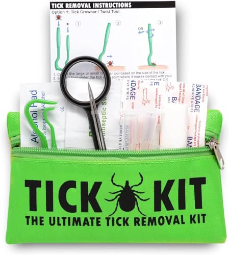 Tick Remover Tool Kit For Humans, Cats, Dogs and Pets, Lyme Prevention Plus 3 Tick Removal Tools, Small & Large Tick Crowbars & Fine Point Tweezers with Magnifying Glass + First Aid Bandages & Cleaning Wipes – Canadian Owned