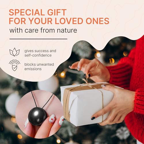 Karelian Heritage Authentic Shungite Stone Necklace - Round Shungite Pendant Amulet for Protection & Crystal Healing Meditation2