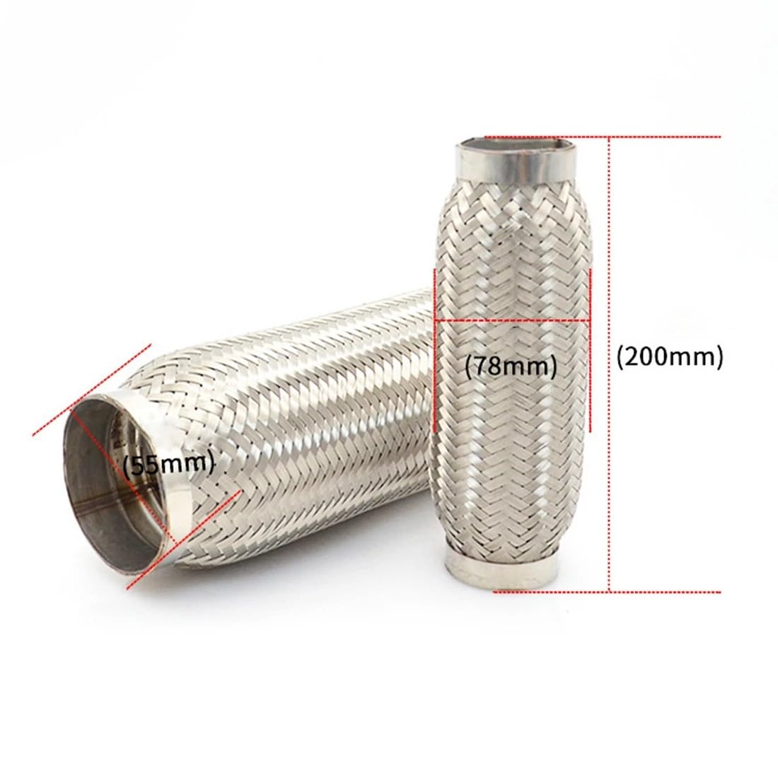 tłumik końcowy Tłumik samochodowy Elastyczna rura wydechowa Stal nierdzewna 160 mm 200 wydechowy(70mmx200mm)