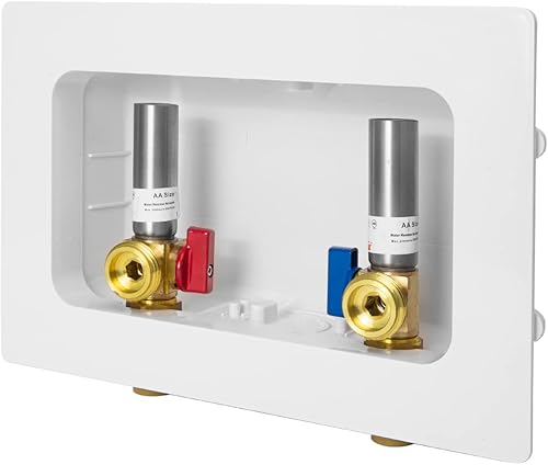 Vista 10 de EFIELD Caja de salida premium para lavadora (lavandería) con drenaje central, conexión MIP de soldadura de 1/2 pulgada x MHT de 3/4 pulgadas, blanco