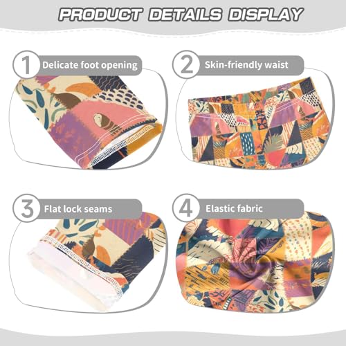 Colored African Patchwork Motifs Kids Baby Girls Cotton Pants Fashion High Waisted Lounge Pants Exercise3