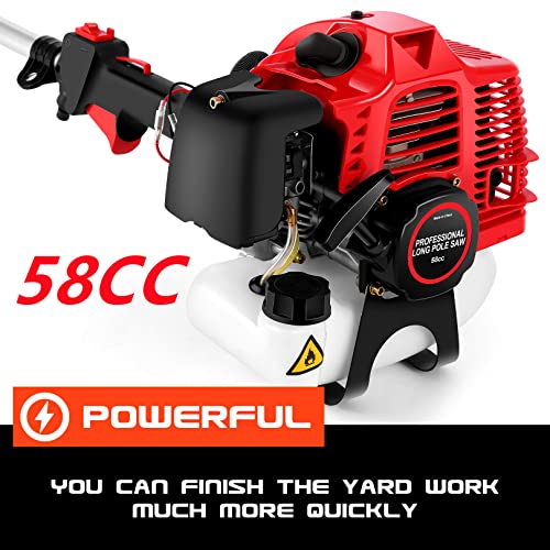 Pole Saws Gas Powered - 58Cc 2 Cycle 16 Foot Extendable Pole Saws For Tree Trimming Branch Cutting, Upgraded Gas Pole Saws 2023（Us Stocks) #TOP5