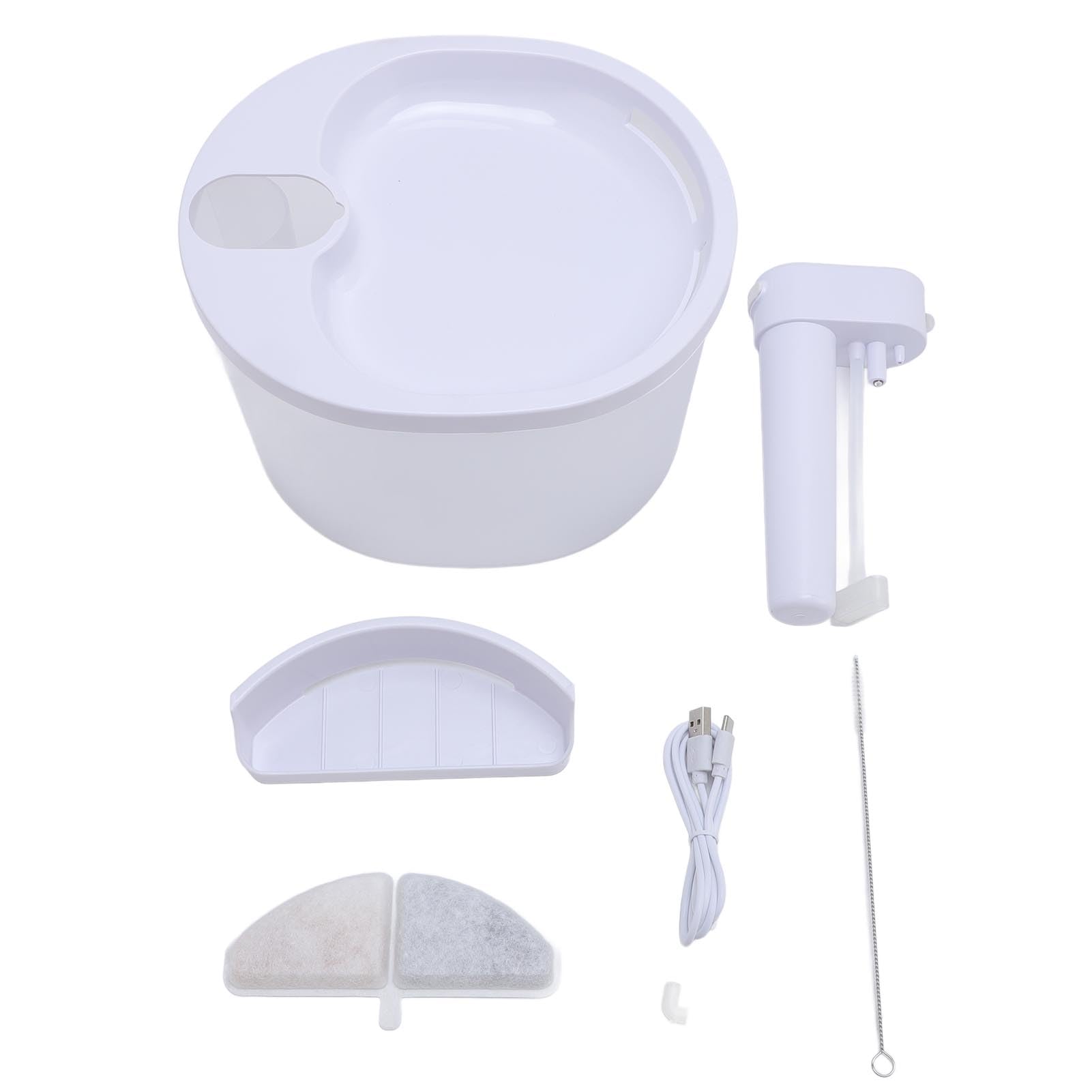 Dispenser D'acqua per Animali Domestici da 2,5 Litri a Batteria Ricaricabile con Fontana per Gatti Senza Fili, con Pompa Silenziosa, Vassoio in Acciaio Inossidabile per Cani e