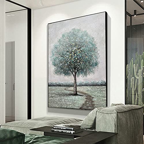 Peinture acrylique arbre de fortune feuille d'or luxe salon