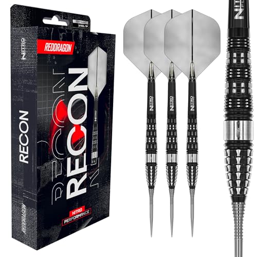 Fléchettes professionnelles RED DRAGON Recon 90% tungstène avec pointes en acier