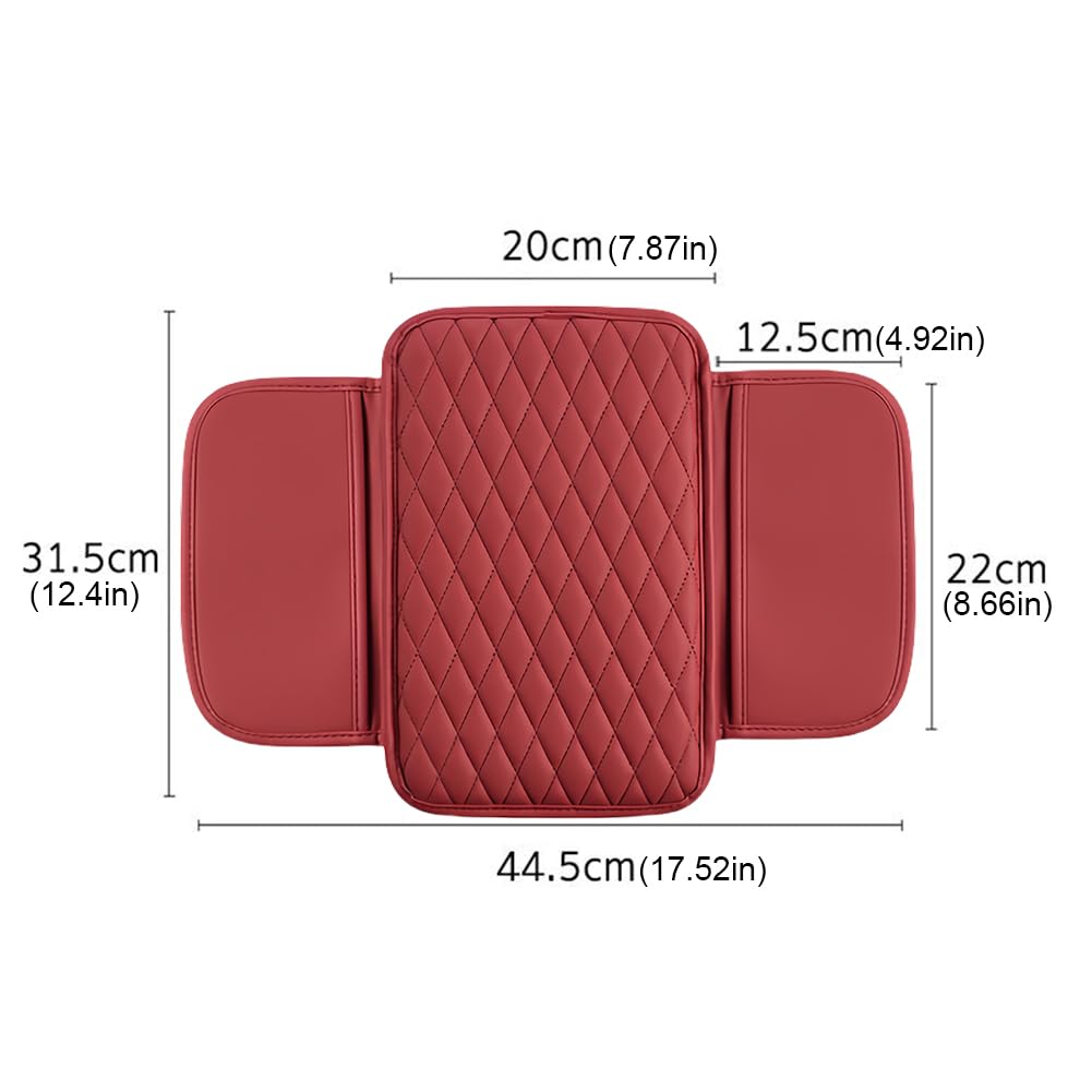 FSWWSF Copri Bracciolo Auto Con Tasche - Cuscino In Microfibra Pelle, Antiscivolo, Per Auto, SUV E Camion - Foto 3