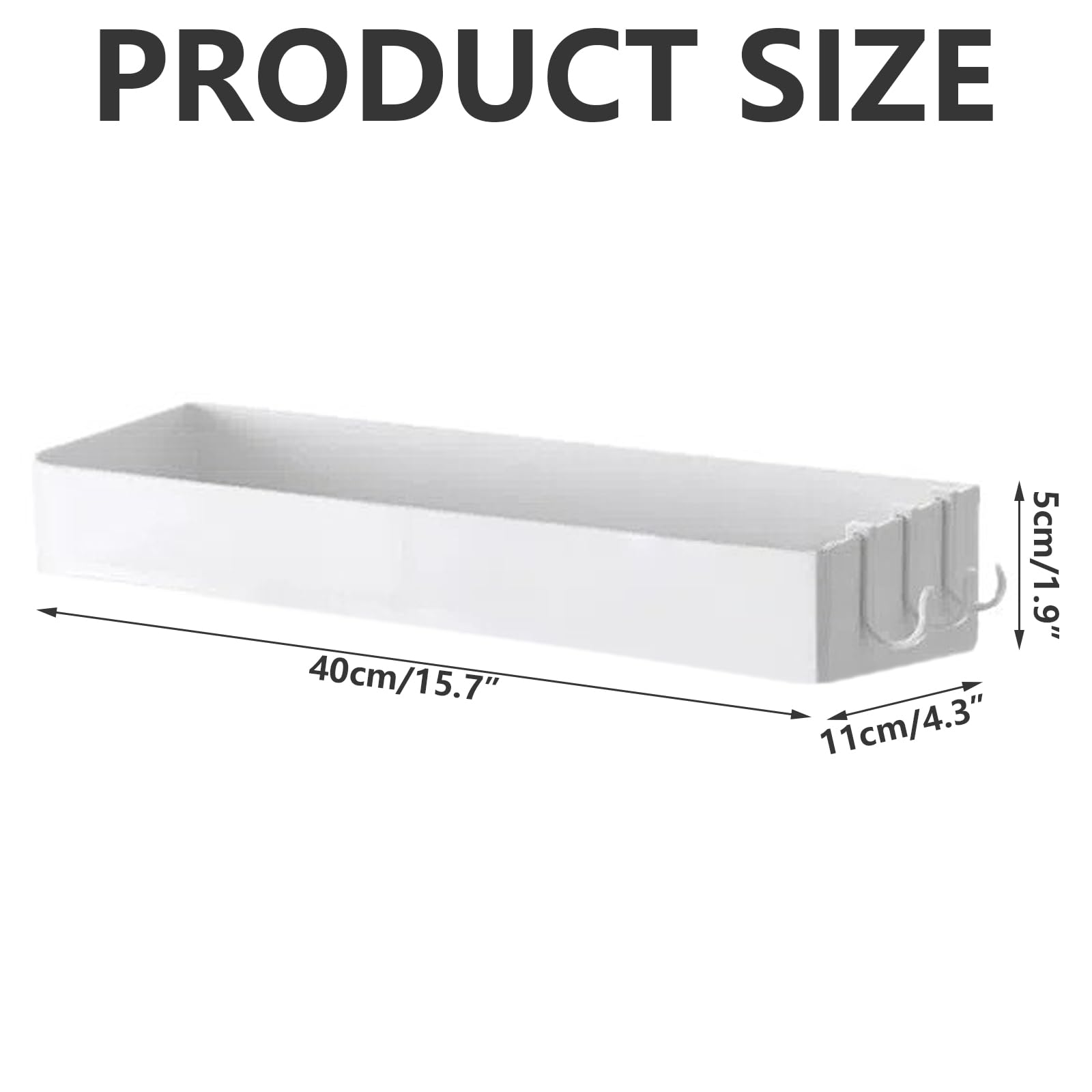 Mensola Bagno Doccia Autoadesiva, Porta Shampoo Senza Foratura, 40x11x6 cm, Carico 5 kg, Bianco, Adatto Cucina, Bagno
