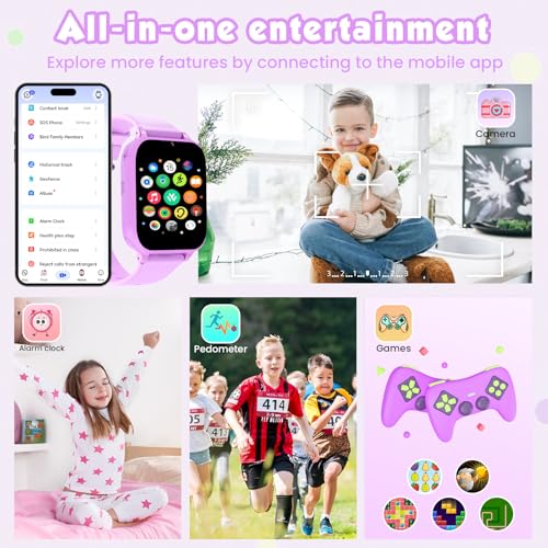 Image of MOKAST Kids Smart Watch Toys for Boys Girls - Children Watch for Kids 4-12 Years Touch Screen Watches with 15 Games Video Camera Music Player Alarm School Mode Education Birthday Gifts (4G Purple)