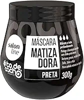 Salon Line, Máscara Matizadora Preta, #TodeCacho, Vegano - Para Cabelos Ondulados, Cacheados e Crespos, 300g