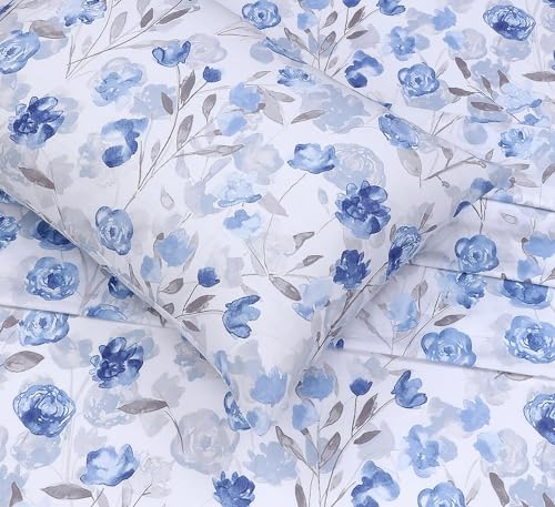 RUVANTI 100% Cotton Twin XL Sheet Sets, 3 Pieces, Soft & Breathable Percale Weave Bedding, Deep Pocket 16", Hotel Standard, Crisp Cool Feel, Durable, Perfect Size Floral Sheets, Monotones