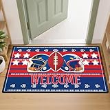 Football Welcome Door mat,Front Indoor Outdoor Entrance Non-Slip Rubber Door Mats,Football Field Rug for Boys Bedroom and Game Room Decor,Sports Carpet 17''x29'' (B)