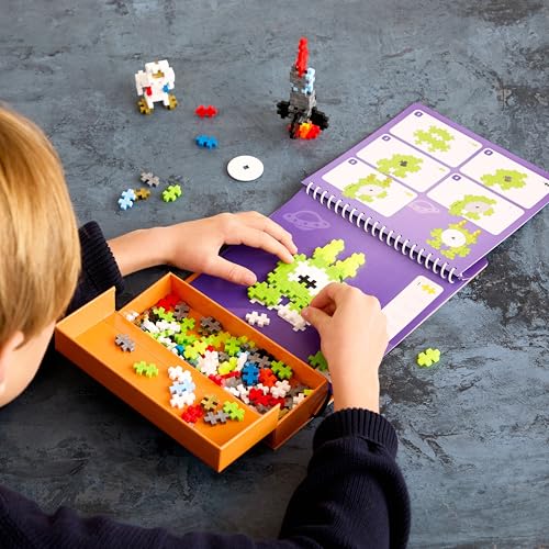 Plus Plus Puzzle By Number Activity Pad, Space - Airplane Activities & Roadtrip Essentials for Kids, Interlocking Mini Building Blocks, 2D 3D Puzzle Stem Toy by PLUS PLUS - Image 2