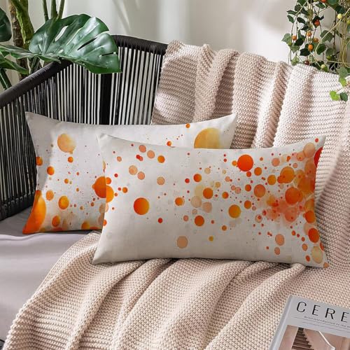 Housse de coussin lin 70x50cm imperméable taie oreiller extérieur blanc