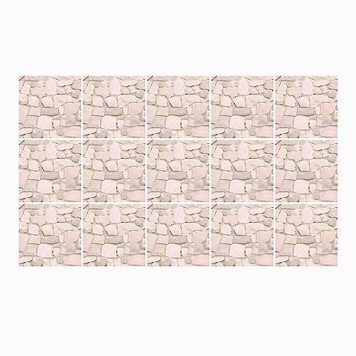 Ulticool Adesivi decorativi per piastrelle - Mosaico rosa - 15 x 15 cm - 15 fogli di pellicola adesiva - Adesivi per piastrelle - Piastrelle autoadesive - Toilette - WC - Bagno - Cucina - Adesivi