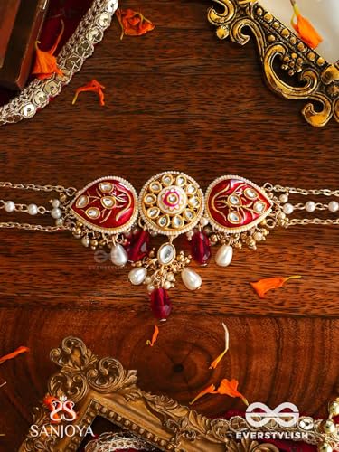 Image of SANJOYA BY EVERSTYLISH Nilachandrika Moonlight Of The Blue Sky Handmade Kundan Set With Necklace And Earrings Lightweight Jewelry For Women | Party, Festive, Wedding & Gifting
