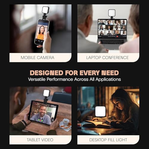 Image of TG-X100 LED Video Light for Phone, Camera, Laptop, Meeting, Photography, and Lighting, with Clip & Type C, Dimmable & Rechargeable for Selfie Stick Tripod, 2000mAh, 4.5W