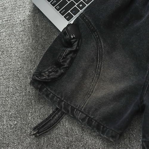 Boys Jeans Shorts Elastic Waist Kids Baggy Cargo Shorts Denim Pockets Wide Leg High Waisted Ripped Aesthetic Hip Hop3