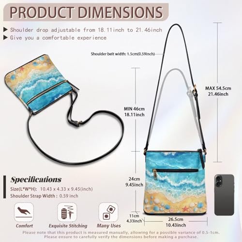 Image of Leather Purses for Women, Leather Hobo Bags for Women Travel Sling Purse Triple Zippered Pockets Shoulder Bag
