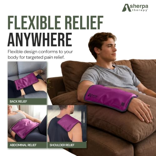 Image of Medium Flexible Gel Ice Packs Reusable - Hot and Cold Soft Ice Packs for Injuries Reusable for Ankle, Arm, Foot, Leg, Back Pain Relief - 8 inch x 12 inch - Purple
