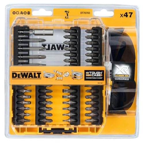 Image of DEWALT DT70703-QZ 47-Piece Screwdriver Set with Tinted Safety Glasses in Small TOUGHCASE, TSTAK Compatible