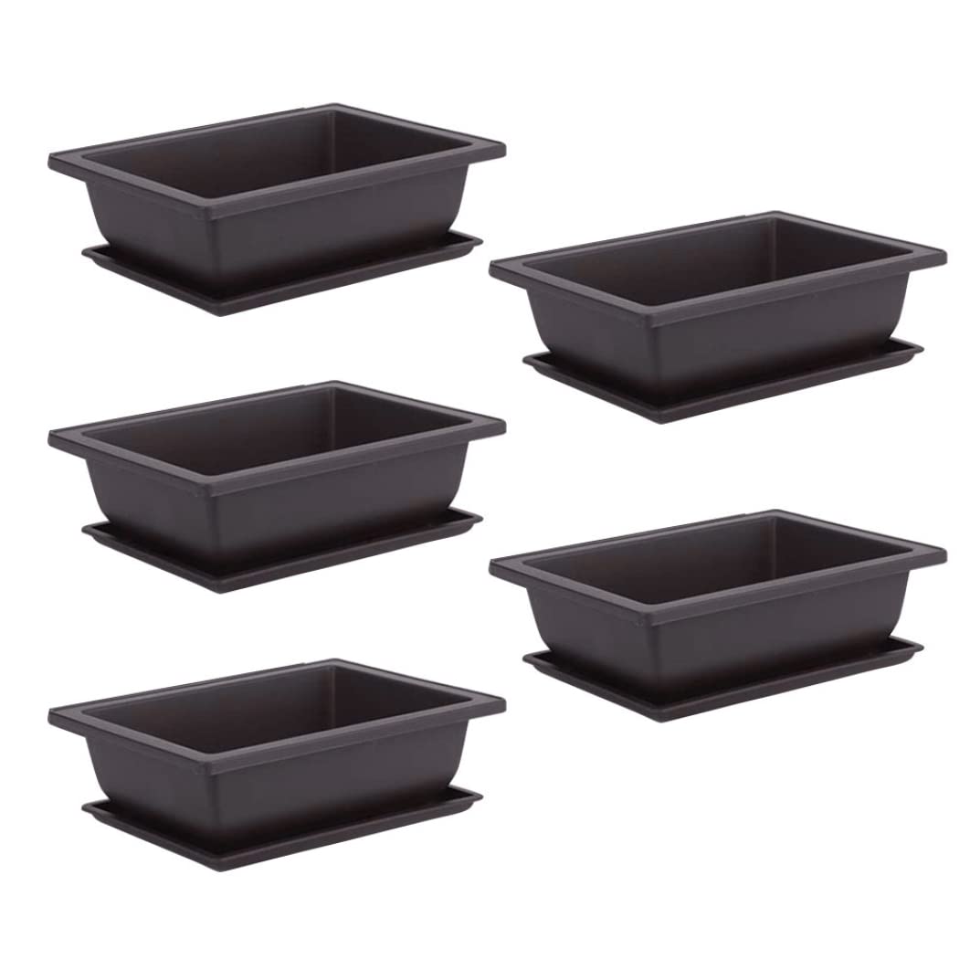 Plant Pot With Tray Bonsai Pots Plastic Pots Training Pots Plastic Plant Pots With Trays For Flower Succulent 10PCS Large