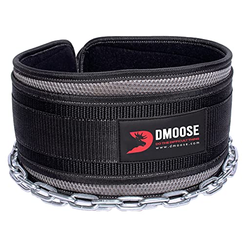 Dmoose Dip Belt For Weightlifting, Weight Belt With Chain For Pullup, Gym Lifting Belt For Powerlifting, Squat, Bodybuilding, Heavy Duty Steel, Workout Belt With Comfortable Neoprene Support #TOP20