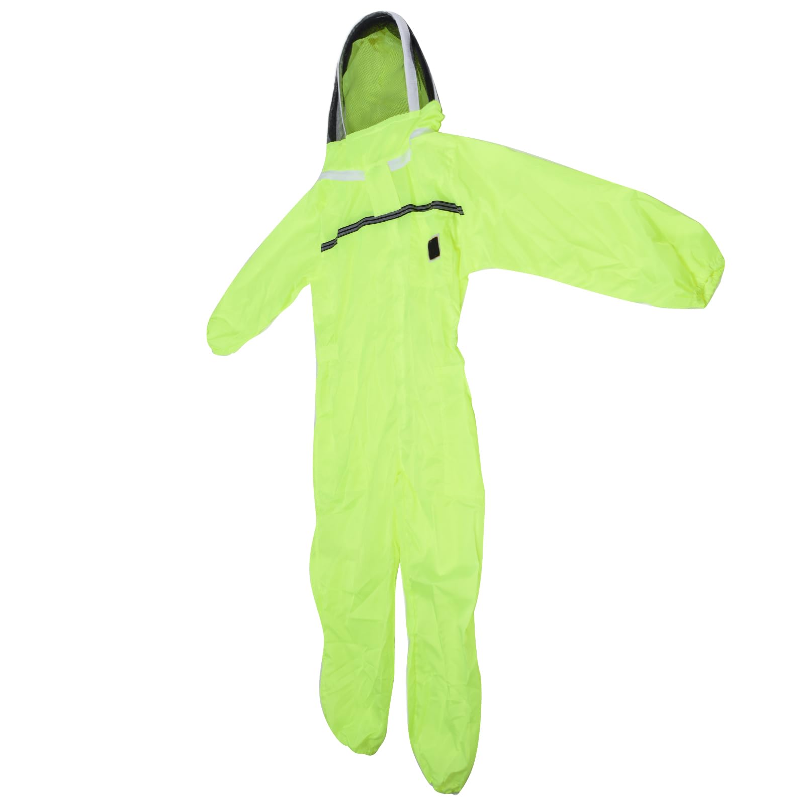 Traje de apicultura, mono de apicultor de una pieza verde fluorescente con cremallera frontal para protección contra picaduras de colmenar