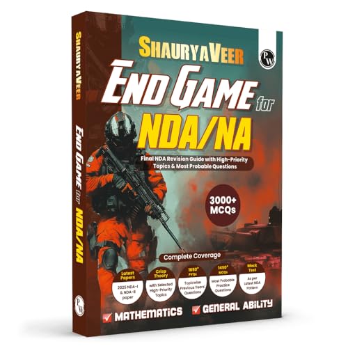 Image of PW ShauryaVeer NDA Book 2026 - End Game for NDA /NA Maths & GAT | 3000+ MCQs with PYQs & Most Probable Questions | Crisp Theory + Mock Tests with Solutions