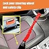 CGEAMDY Steering Wheel Lock, Seat Belt Locks, Car Anti-Theft Security Device, Theft Prevention Auto Safety, Wire Cable Lock Car Saetbelt, Universal Most Vehicles Truck SUV Van(Red), 4.5x5.7x66.5cm #4