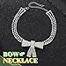 JEAIRTS Rhinestone Choker Necklace Bow-knot Full Crystals Necklaces Silver Sparkly Necklace Chain Jewelry Fashion Party Accessories for Women