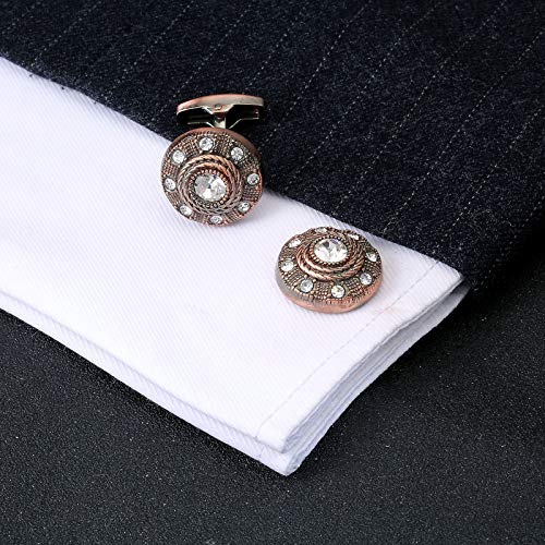 Mancuernillas para hombre estilo cobre antiguo grandes miniatura 3