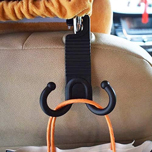 Miniatura 4 de Paquete de 2 ganchos de asiento trasero de automóvil de alta calidad para reposacabezas para colgar monedero, bolsa de comestibles, bolso, sombrero,