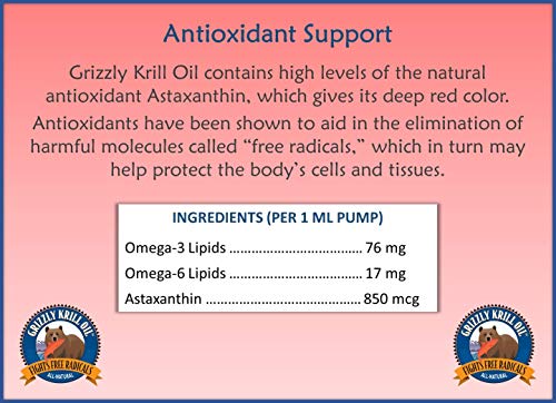 Grizzly Wild Antarctic Krill Oil All-Natural Antioxidant Dog Food Supplement, 4 Oz #TOP1