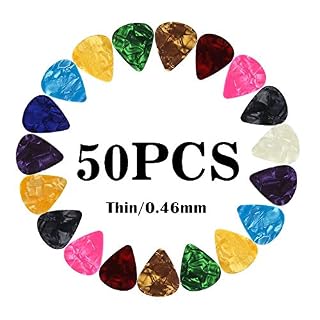 coloré en celluloïd médiators pour guitare – Lot de 50 – pour guitare acoustique, basse et guitare électrique 0.46mm - Les Beatles, Paul McCartney, John Lennon, RIngo Starr, George Harrison