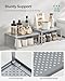 SONGMICS Spice Racks, Set of 2 Metal Cabinet Shelf Organizers, Countertop Organizers, Shelf Risers, Stackable, Expandable, Silver UKCS01SV