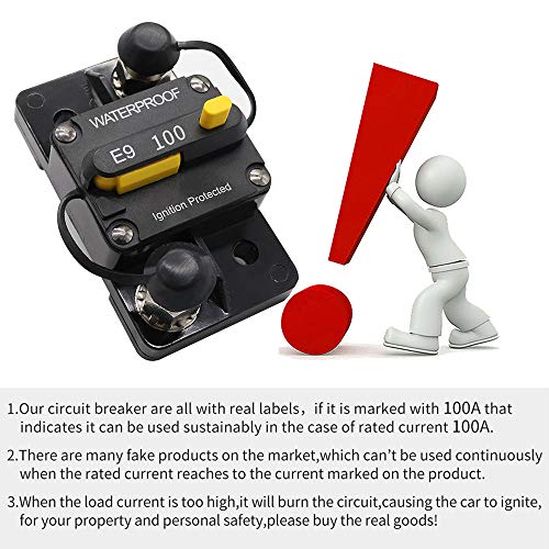 Sangmei Disjuntor 100A de bateria dupla com reset manual IP67 à prova d'água 12V 24V fusível CV#