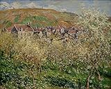 MNMSBFXQ Pintura Clásica Arte de la Pared Poster Cuadros en Lienzo Ciruelos en flor de Claude Monet para Decoración de Oficina 60x90cm