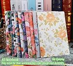 Pack of Journals for Writing A5 Travelers Notebook Bulk Set - 12 Pack with 60 Lined Pages, 30 Sheets, and Embossed Cover in Floral Bliss Pattern (5.75 x 8.35 Inches)