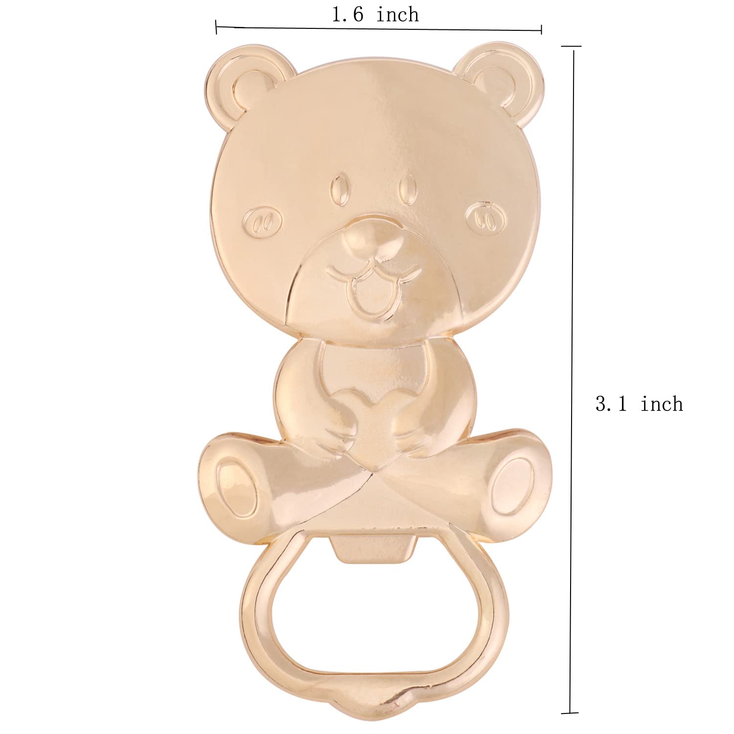 24 Pack Bear Bottle Opener Baby Shower Favors for Guest, Metal Beer Bottle Opener for Baby Shower Souvenirs/Decor/Gift Supplies,Baby Shower Party Favor (White, 24)