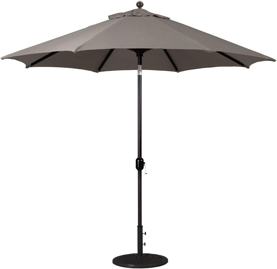 Galtech International 737bk66 9 Foot Deluxe Auto-Tilt Umbrella with Fabric Canopy, Fabric Type: Sunbrella, Fabric Color: Coal, Pole Finish: Black