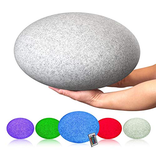 INNOKA 17-inch Large LED Bubble Luminous Ball Light, Waterproof Cordless & Rechargeable Dimmable Lamp Remote Control [16 RGB Color Changing] [4 Lighting Effects] for Pool Bedroom Party (Graphite)