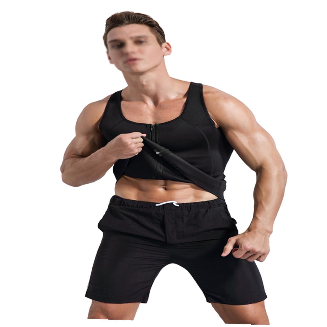 ORFOFE Chaleco Moldeador Compresión de Cintura en Neopreno para Hombre de Fitness y Soporte Muscular Talla Xxl Adecuado para Entrenamiento y Gimnasio