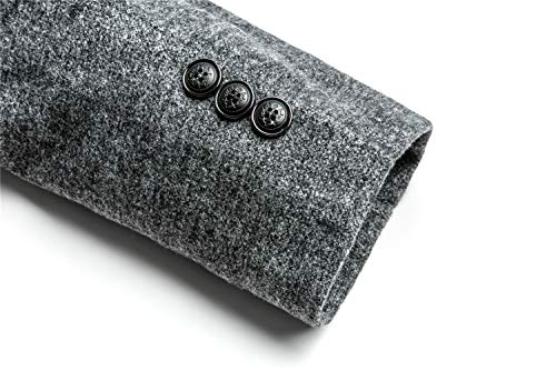 Image of INVACHI Mens Wool Blend Coat Winter Trench Coat with Detachable Soft Scarf Single Breasted Overcoat