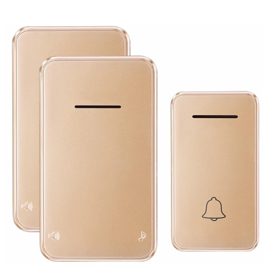 Sonnette sans fil sans batterie auto-alimentée avec carillon étanche et flash LED