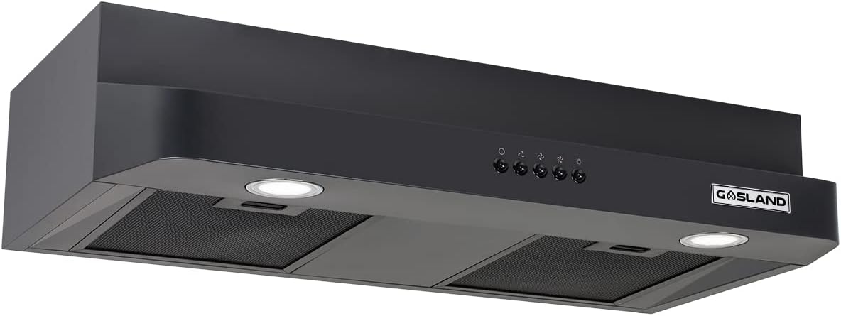 30 Inch Range Hood,Gasland Under Cabinet Vent Hood for Kitchen with 3 Speed Exhaust Fan,Insert Ducted Range Hood with 2 LED Lights, Black