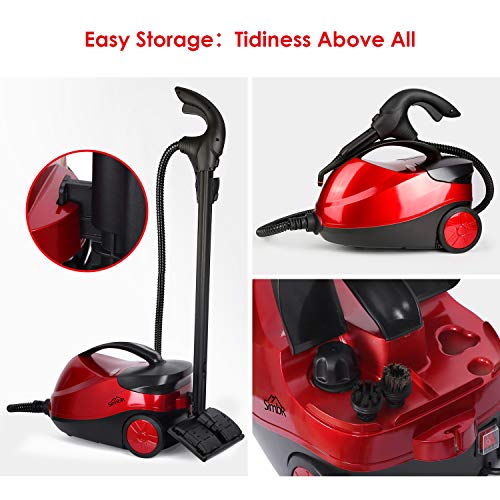SIMBR Steam Cleaner, Multipurpose Heavy Duty Steam Mop with 17 Accessories, 1500W 1.5L Chemical-Free Household Steamer for Floors, Carpet, Windows, Auto and More