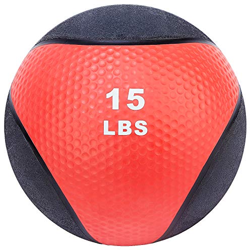 Fitvids Workout Exercise Fitness Weighted Medicine Ball, Wall Ball and Slam Ball, Medicine Ball, 15 Pounds