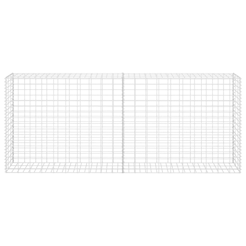 Gabione Verzinkter Stahl 85x30x200 cm robustes Zaunelement mit 3,5 mm Drahtdurchmesser, sichtschutz Gartenzaun für Terrasse, Balkon, Vorgarten, windschutz, trennwand, außenbereich