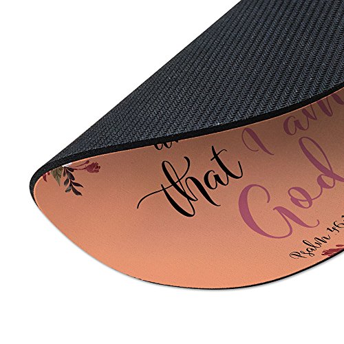Non-Slip Round Mousepad, Fincibo Christian Bible Psalm 46:10 Mouse Pad For Home, Office And Gaming Desk #TOP2